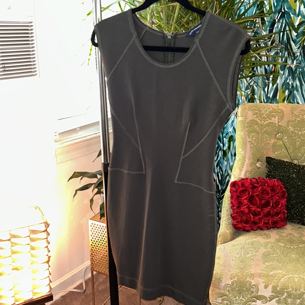 Dark green French connection bodycon dress.